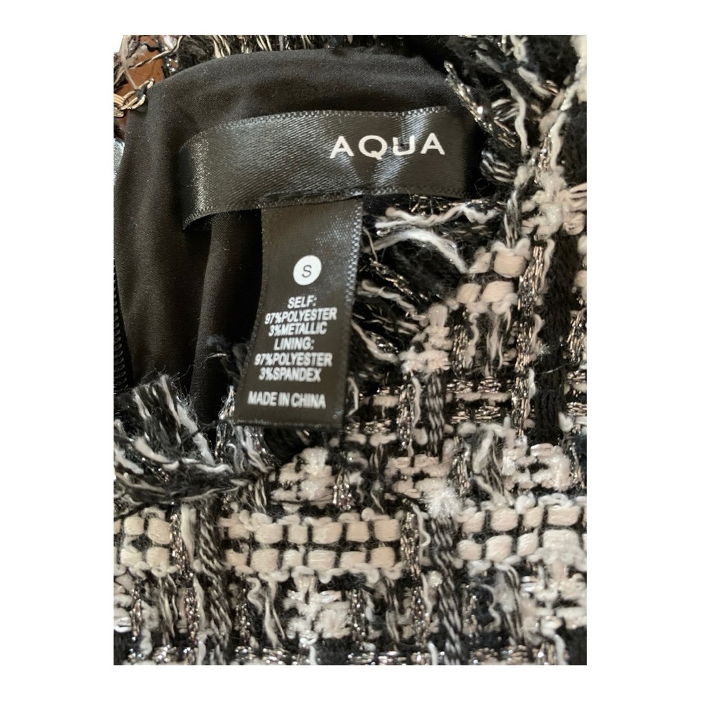 Aqua Black and White Textured Dress Sz S - Picture 6 of 7